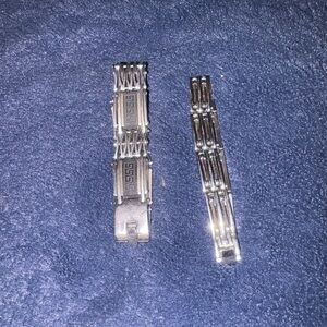 2 Silver-tone link bracelet, possibly made of stainless steel